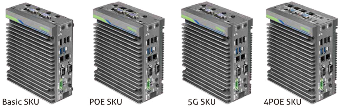 NVIDIA Jetson Orin NX 16GB SOM Super Mode support, up to 157 SPARSE (78 DENSE) INT8 TOPS POE SKU integrates 2x POE ports. Each port supports IEEE 802.3AF 4POE SKU integrates 4x POE ports. Each port supports IEEE 802.3AF Anti Shock and Vibration Wide Range Operating Temperature 12-36V Phoenix type DC IN support Wall Mount or DIN-Rail for Vertical IPC Installation (All SKU) Wall Mount or VESA Mount for Horizontal IPC Installation (BASIC SKU only) Carrier board reserved 2pcs Four Lane MIPI-CSI2 connectors (Option)* TAA Compliance